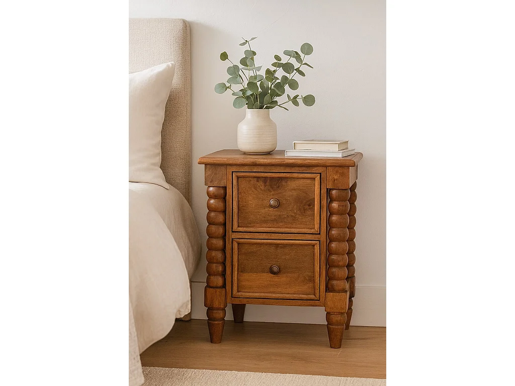 Artisan Furniture Lite drewno Szafka Nocna Barley Twist z 2 Szufladami