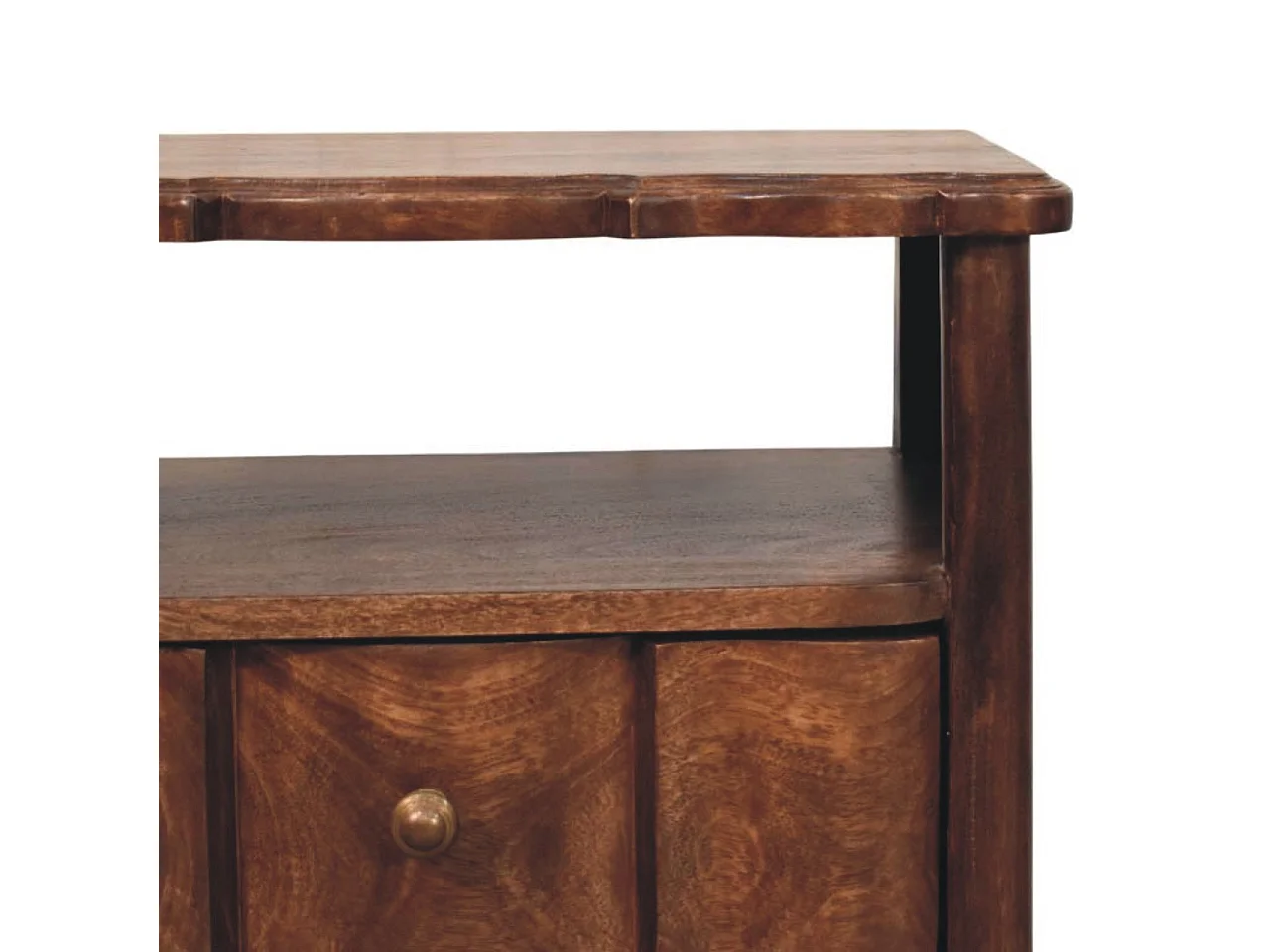 Artisan Furniture Lite drewno Szafka Nocna z 2 Szufladami i Otwartą Półką