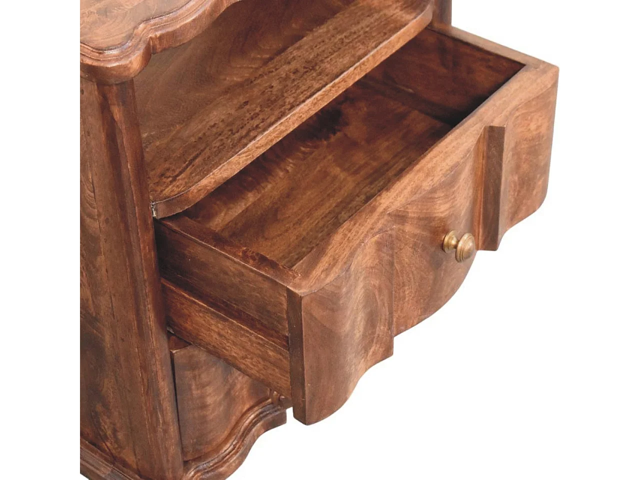 Artisan Furniture Lite drewno Szafka Nocna z 2 Szufladami i Otwartą Półką