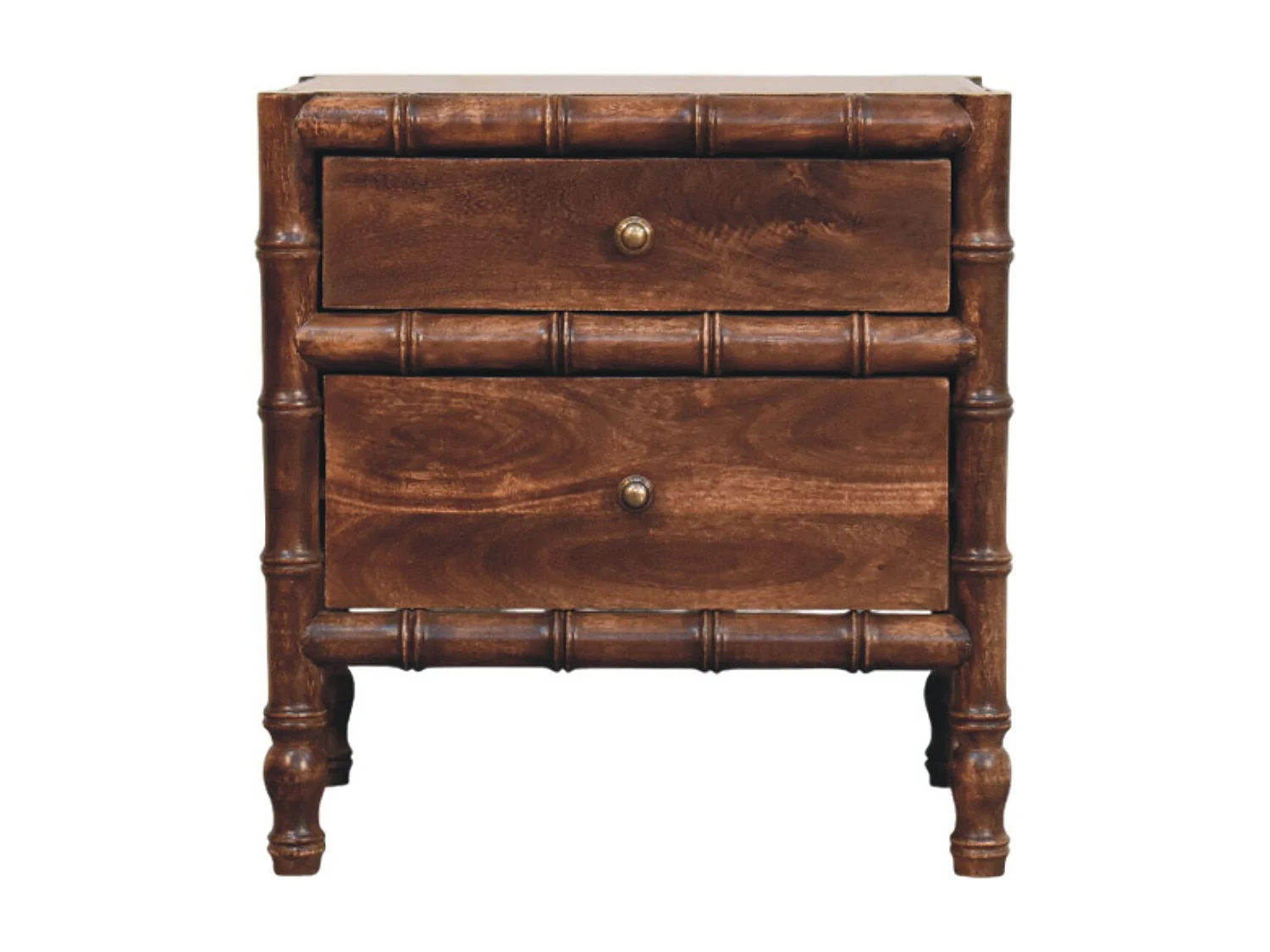 Artisan Furniture Lite drewno Szafka Nocna z Ramą Bambusową w Odcieniu Prażonego Migdała