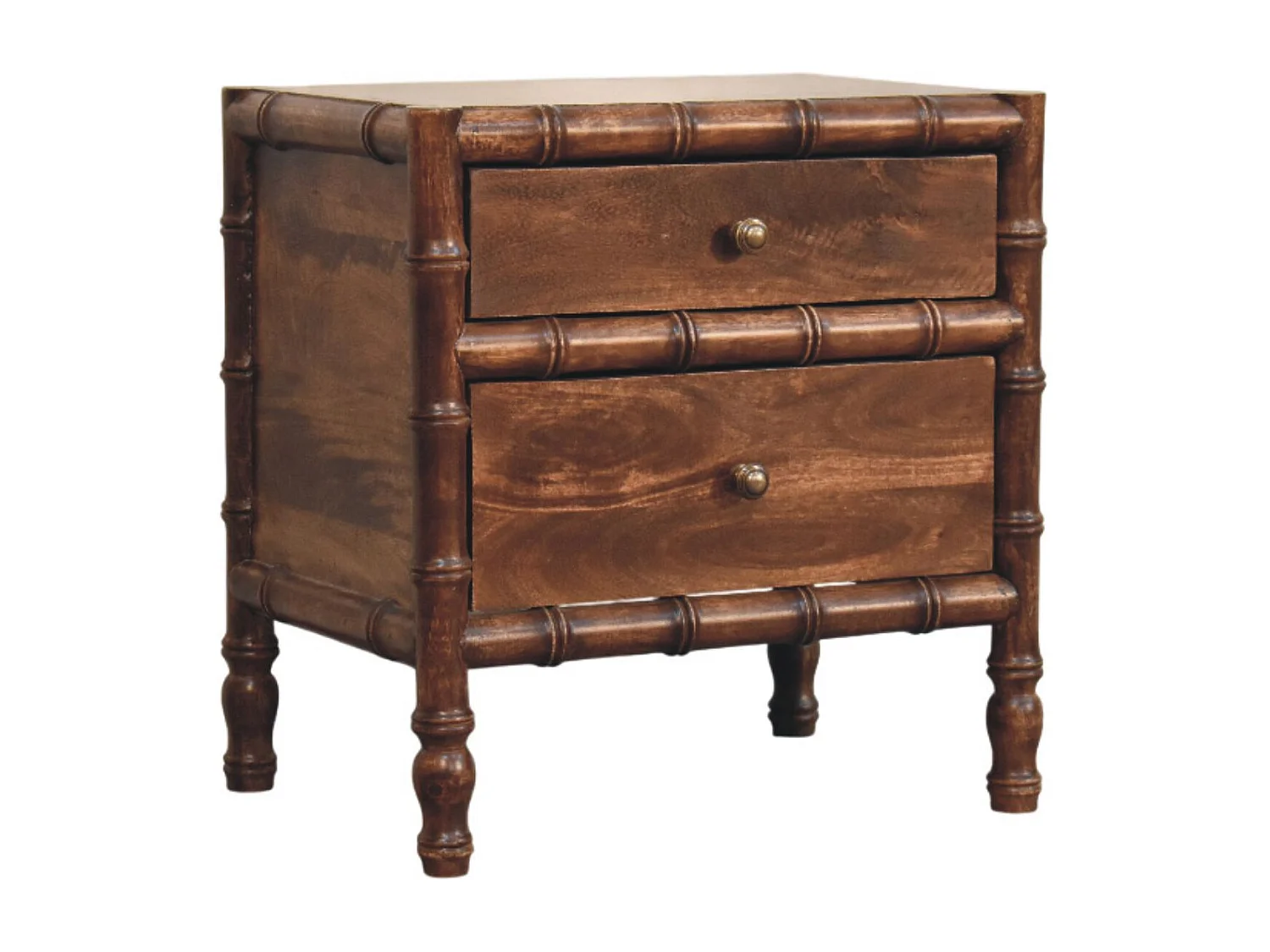 Artisan Furniture Lite drewno Szafka Nocna z Ramą Bambusową w Odcieniu Prażonego Migdała