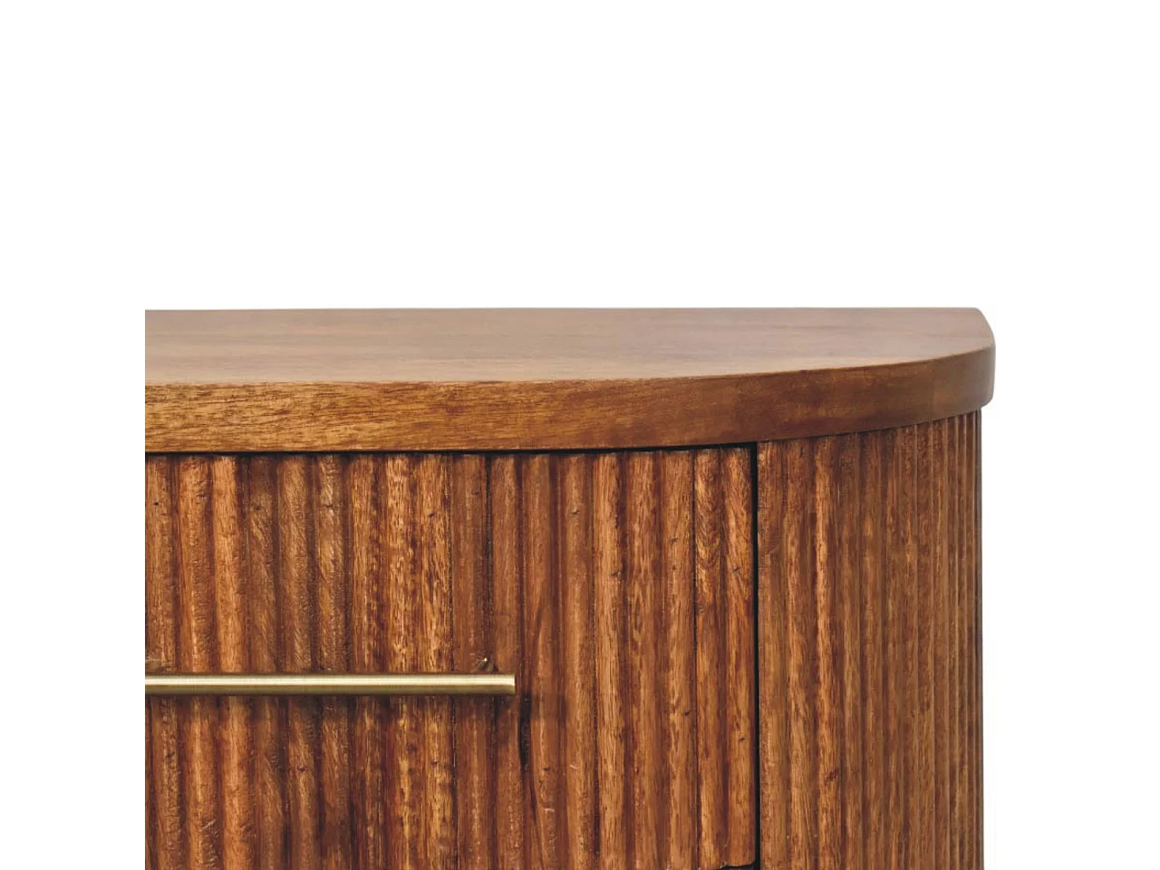 Artisan Furniture Massivholz Geripptes Bettgestell mit Messingakzenten