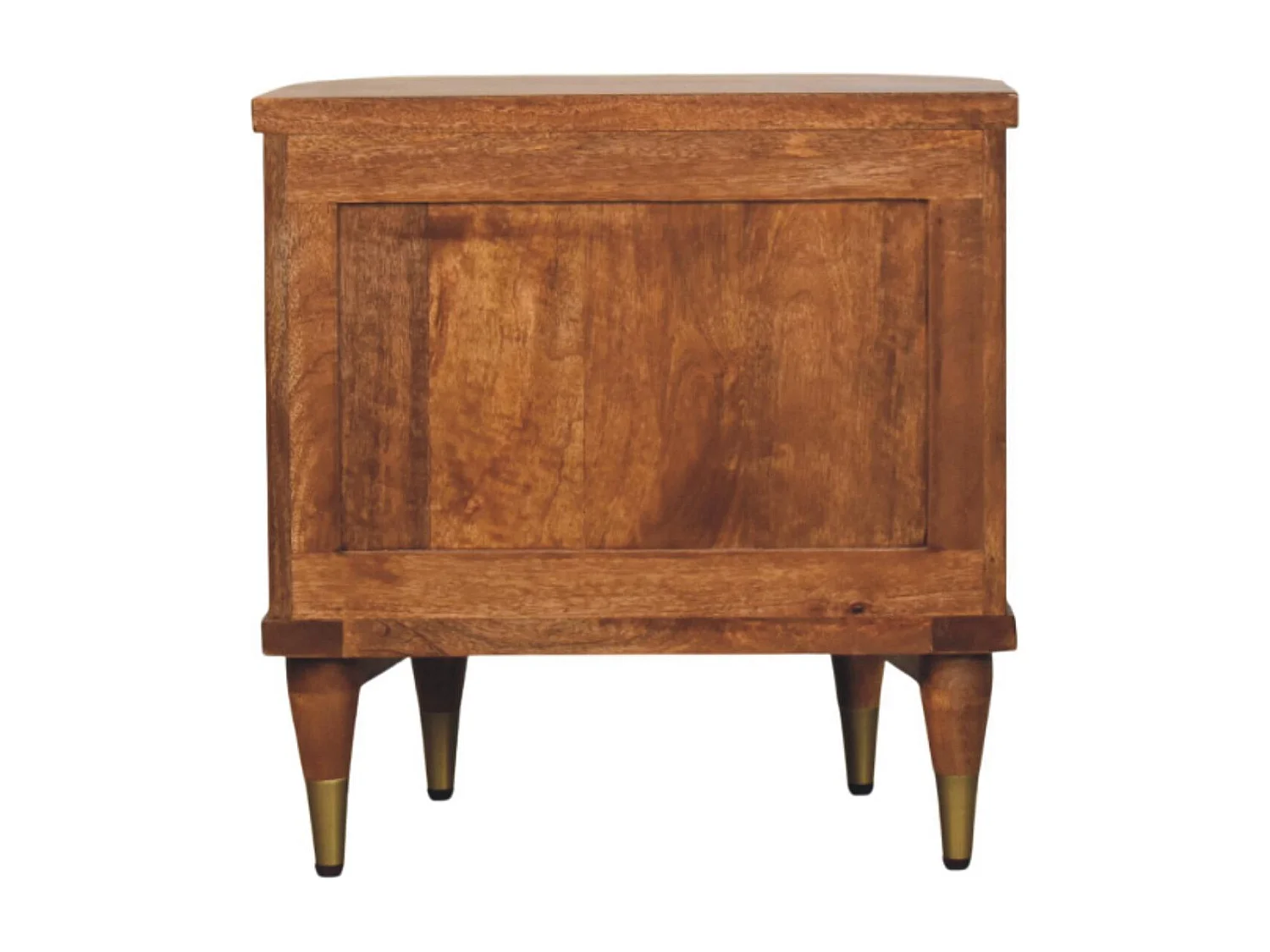 Artisan Furniture Massivholz Geripptes Bettgestell mit Messingakzenten