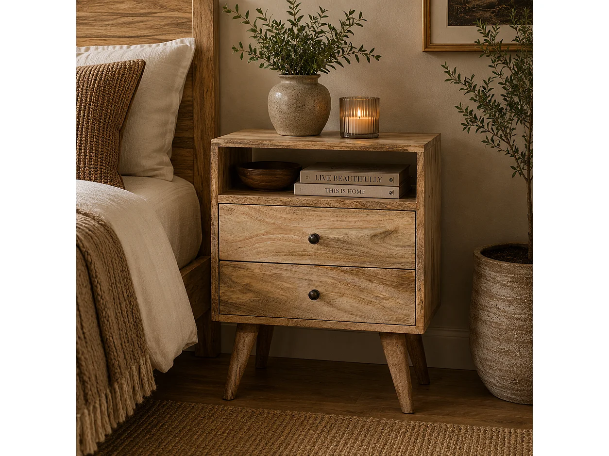 Artisan Furniture Lite drewno Klasyczna Szafka Nocna w Odcieniu Dębowym