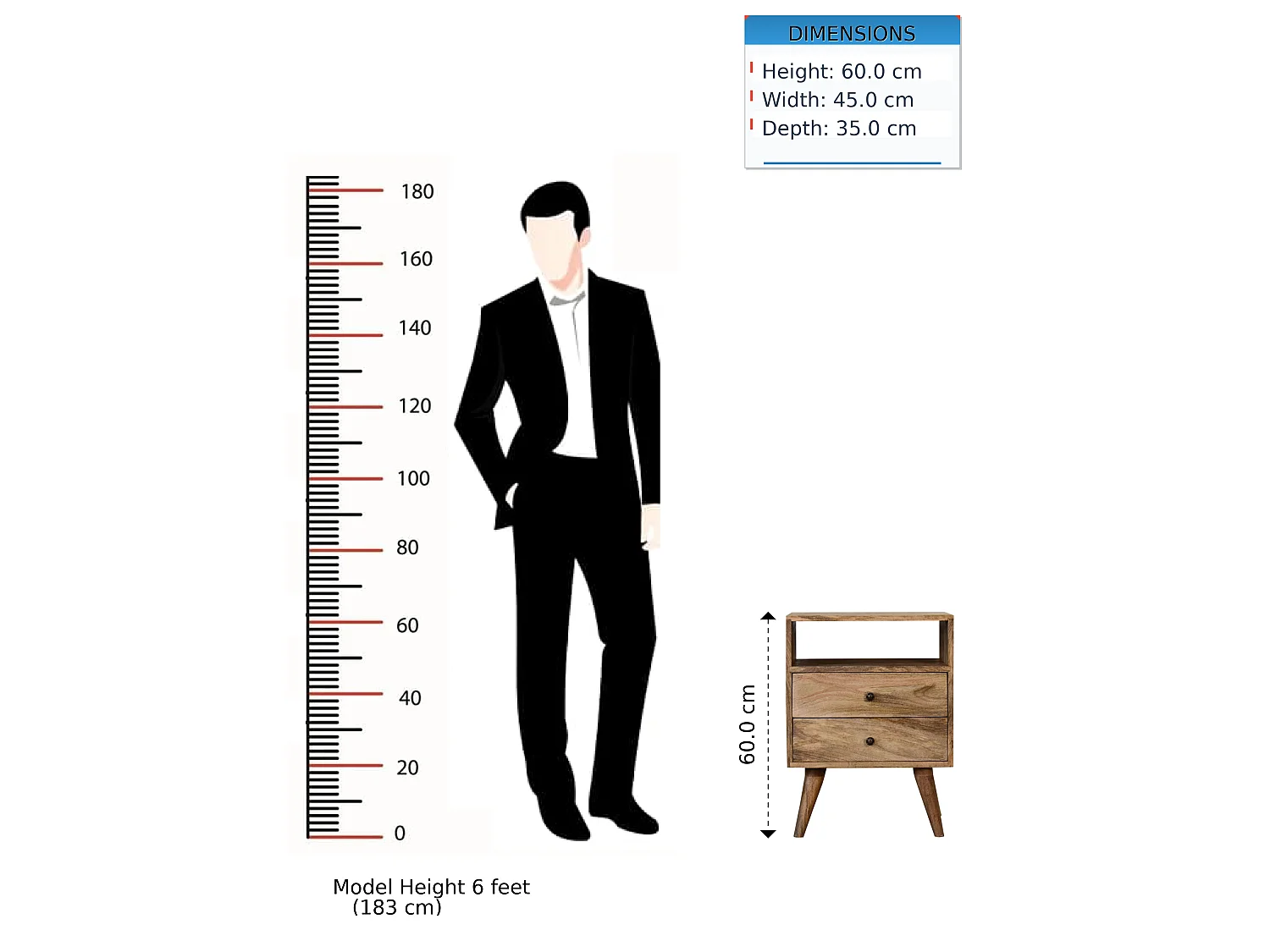 Artisan Furniture Lite drewno Klasyczna Szafka Nocna w Odcieniu Dębowym