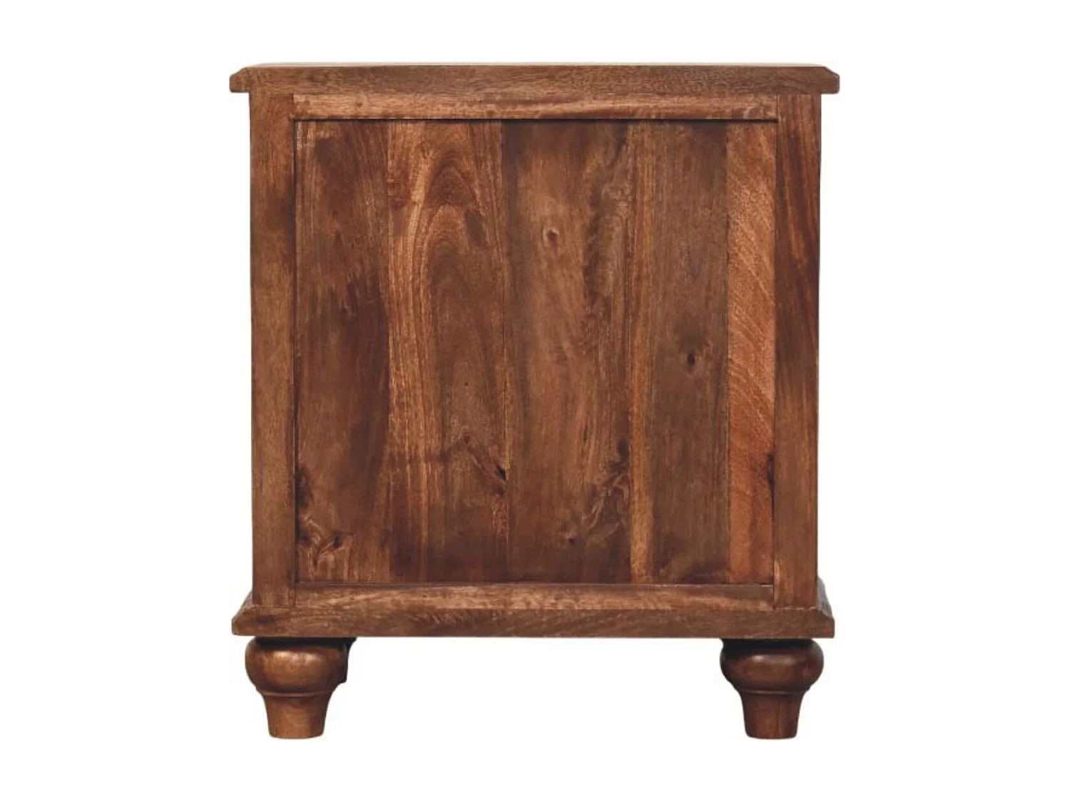 Table de chevet Lume à panneaux Artisan Furniture, 3 tiroirs, brun foncé