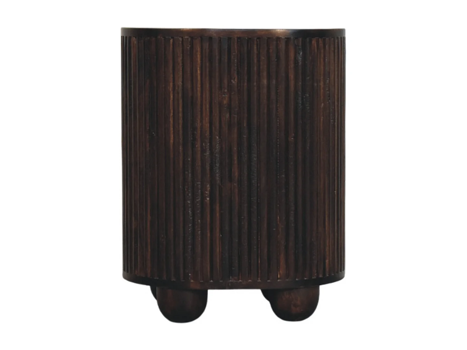 Artisan Furniture Bois massif Table de Chevet Courbée Striée à 3 Tiroirs