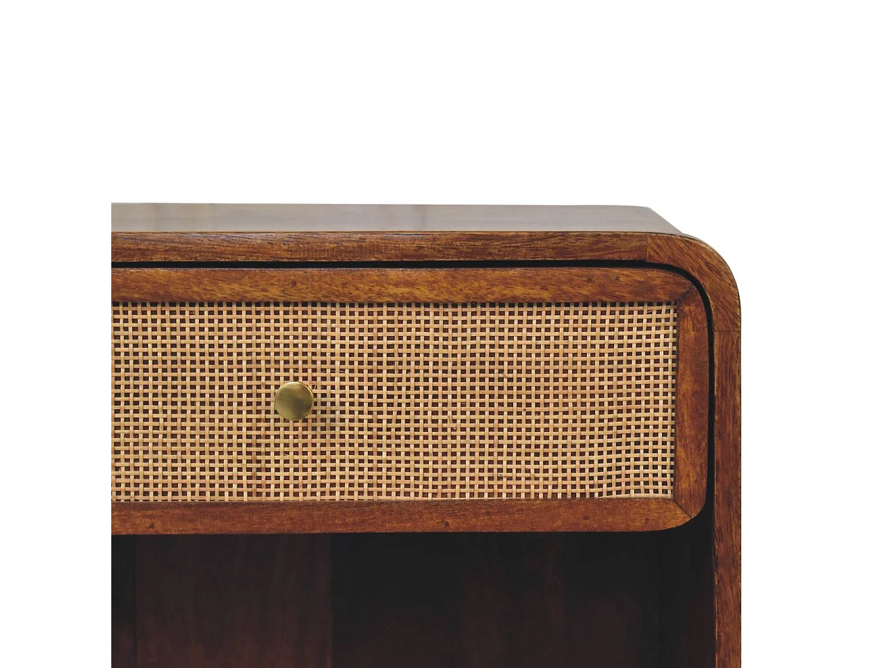 Artisan Furniture Massivholz Kastanienfarbenes offen gewebtes Nachttischchen