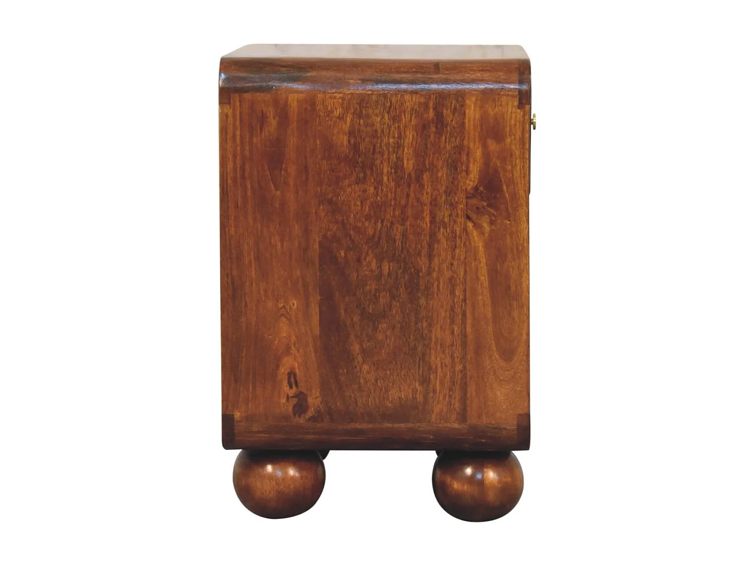 Table de chevet tressée ouverte en châtaignier Artisan Furniture, 1 tiroir, 1 compartiment ouvert, marron