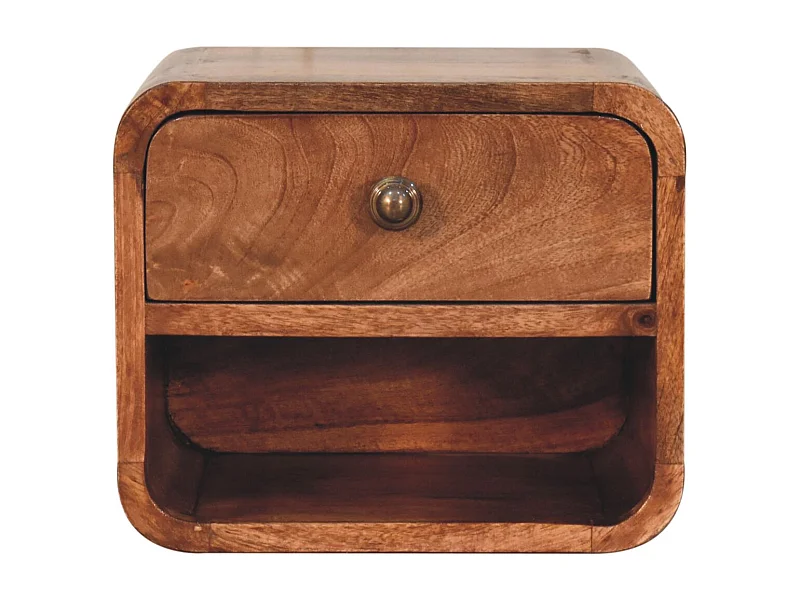 Artisan Furniture Massivholz Mini-Honig-Karamell-Wandbett mit offenem Schlitz