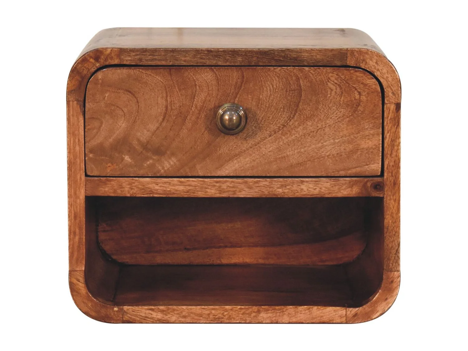 Artisan Furniture Massivholz Mini-Honig-Karamell-Wandbett mit offenem Schlitz