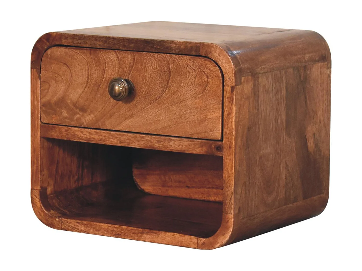 Artisan Furniture Massivholz Mini-Honig-Karamell-Wandbett mit offenem Schlitz