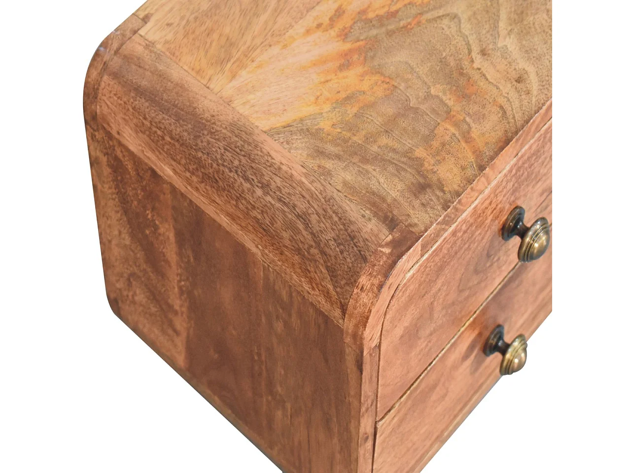 Artisan Furniture Massivholz Mini Curved Honey Caramel Wandmontiertes Nachttischchen