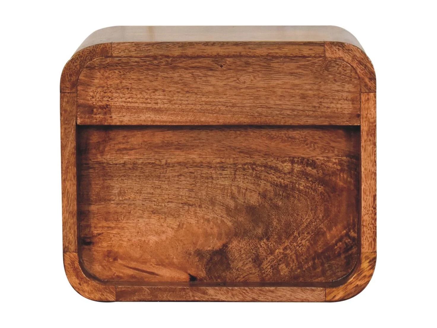 Artisan Furniture Massivholz Mini Curved Honey Caramel Wandmontiertes Nachttischchen