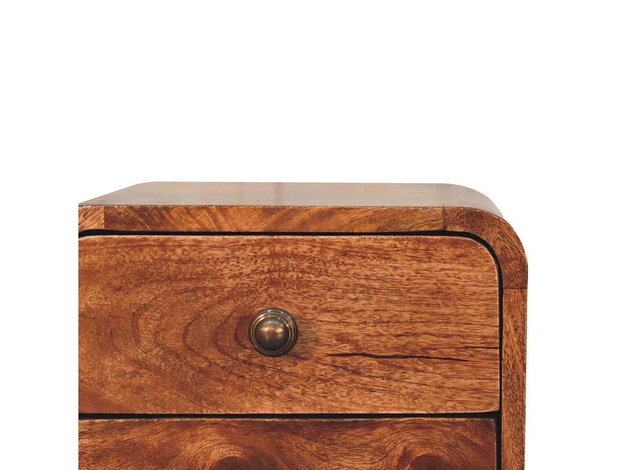 Artisan Furniture Bois massif Mini Table de Chevet Murale Courbée, Finition Caramel Miel