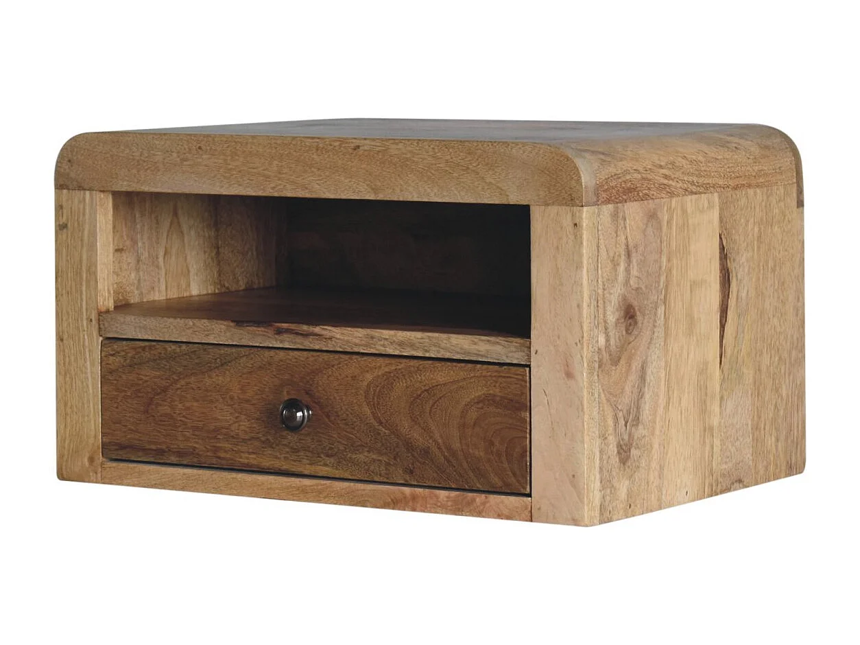 Artisan Furniture Massivholz Massives, eichenähnliches, schwebendes Nachttischchen