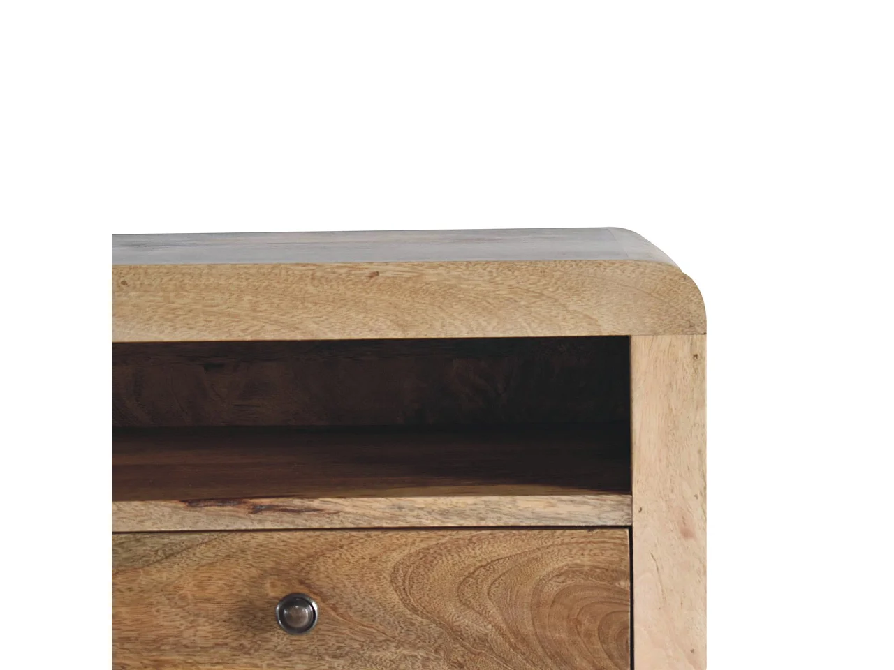 Table de chevet flottante Chunky Artisan Furniture finition chêne, 1 tiroir, 1 étagère, marron clair