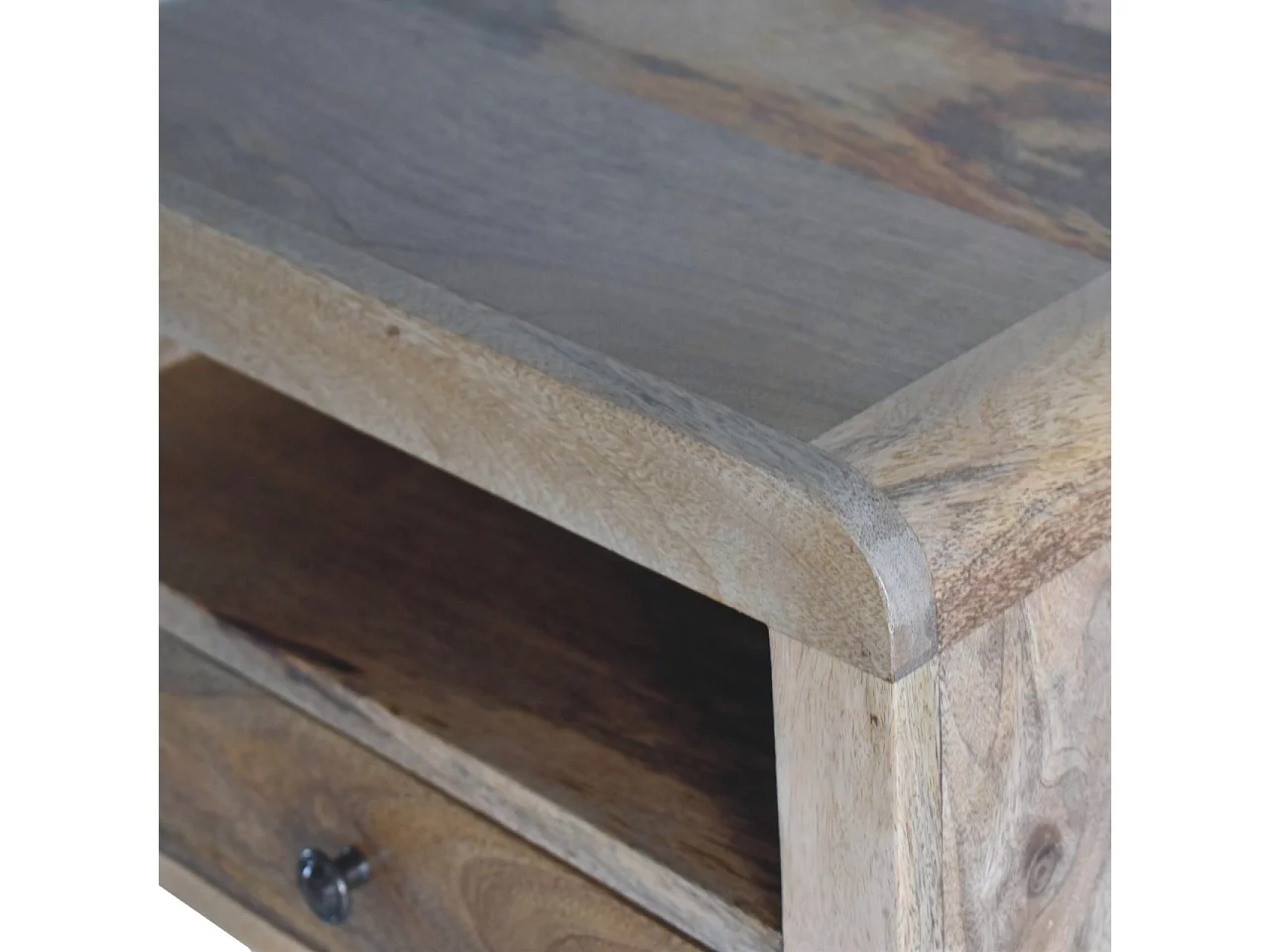 Table de chevet flottante Chunky Artisan Furniture finition chêne, 1 tiroir, 1 étagère, marron clair