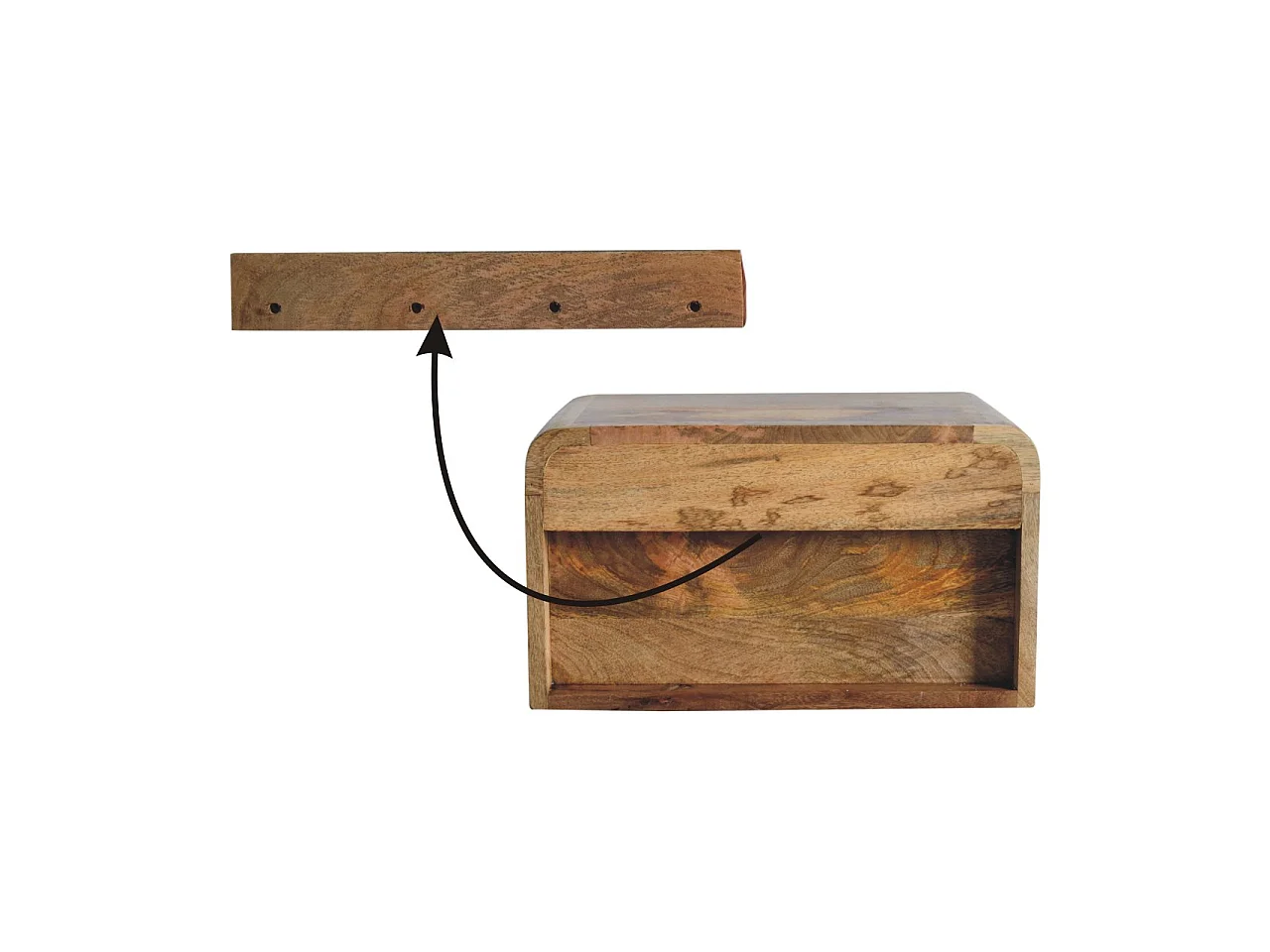 Artisan Furniture Lite drewno Solidna Wisząca Szafka Nocna w Odcieniu Dębowym