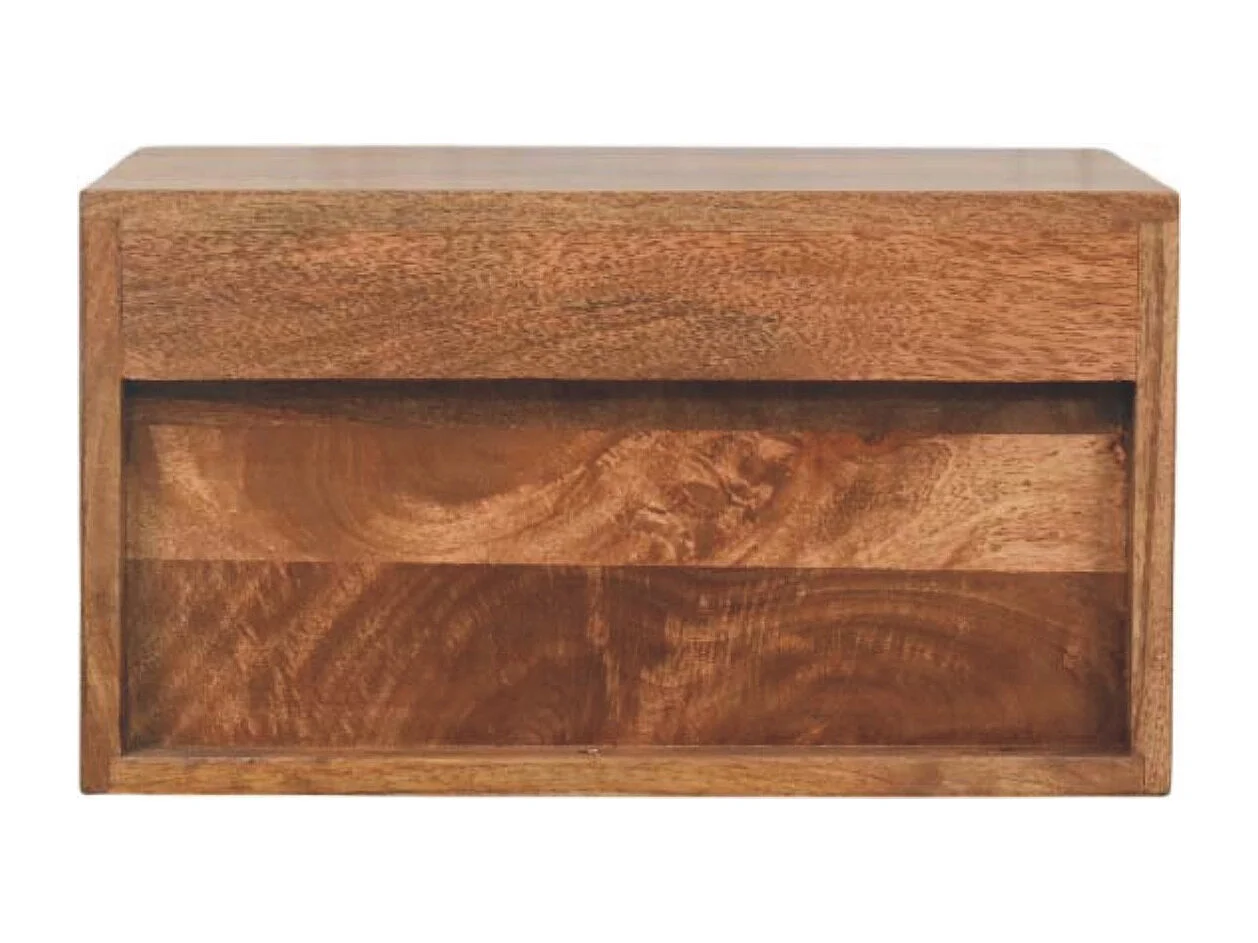 Artisan Furniture Massivholz Arno Wand-Nachttisch in Golden Teak