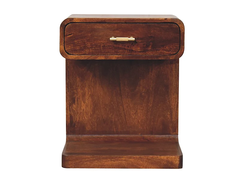 Artisan Furniture Massivholz Kastanienholz-T-Bar-Bett mit abgerundeten Ecken