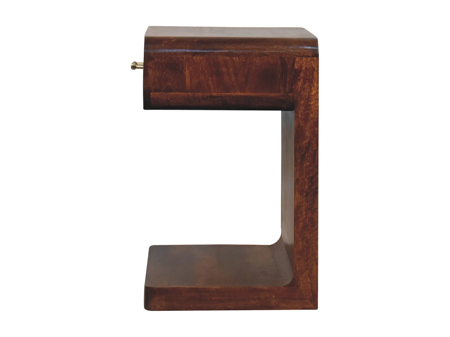 Artisan Furniture Bois massif Table de Chevet Arrondie à Poignée en T, Finition Châtaignier