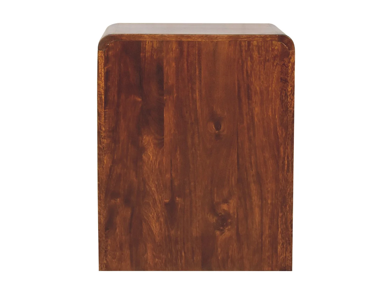 Artisan Furniture Bois massif Table de Chevet Arrondie à Poignée en T, Finition Châtaignier