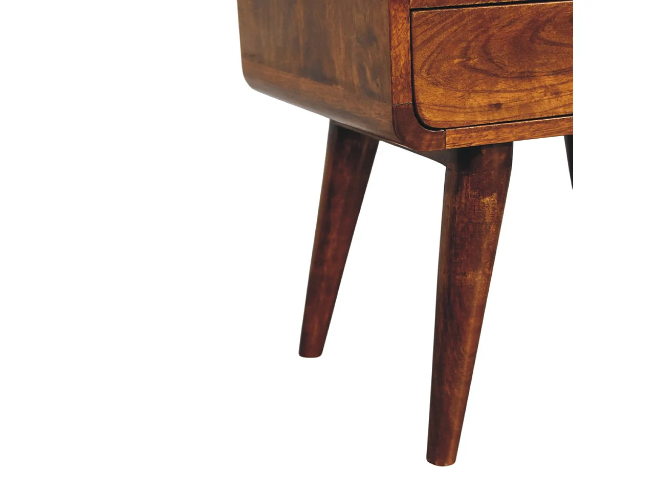 Artisan Furniture Table de chevet Newton en bois massif finition châtaignier, 1 tiroir et 1 étagère