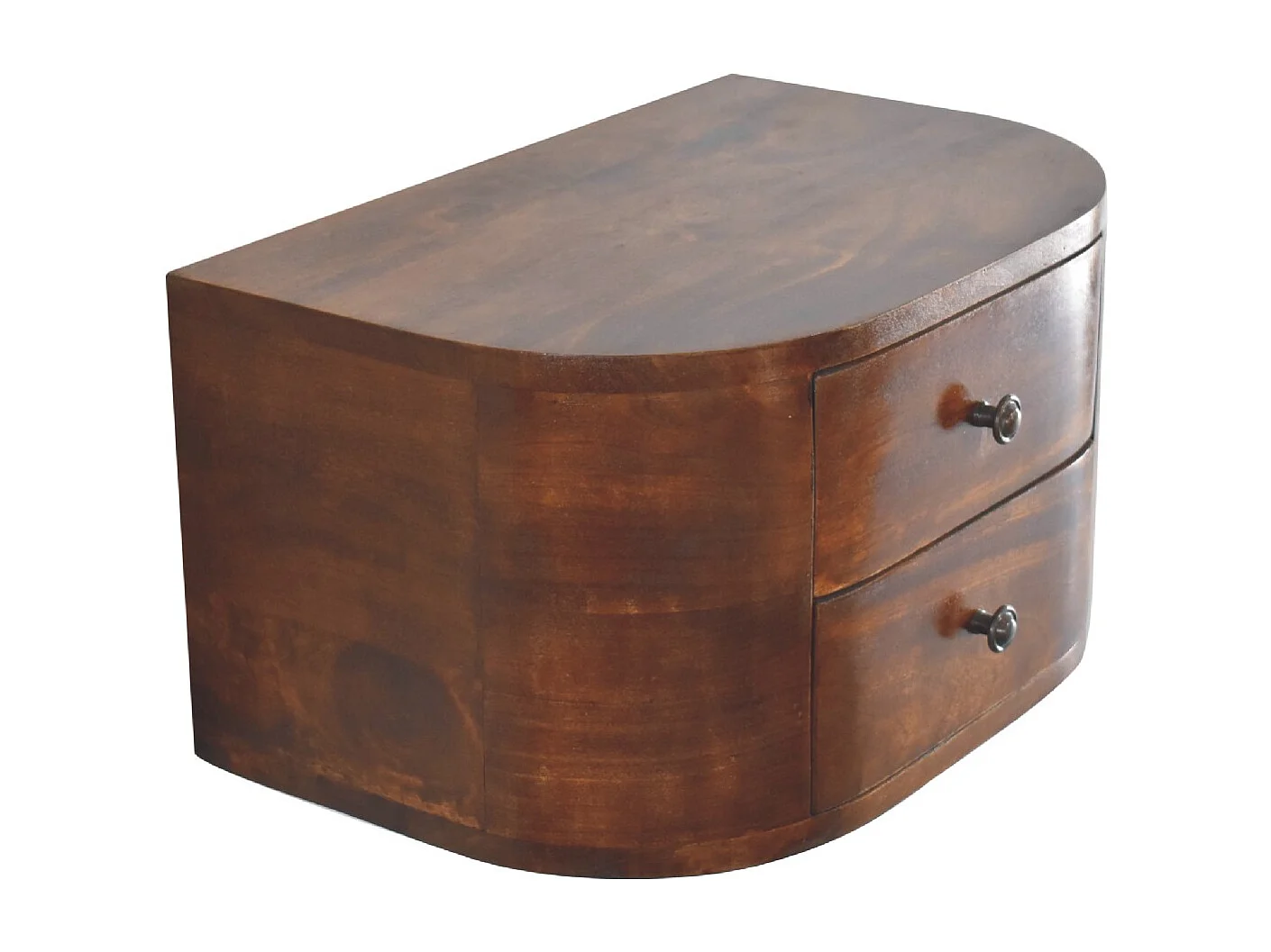 Artisan Furniture Bois massif Table de Chevet Murale Lunar à 2 Tiroirs