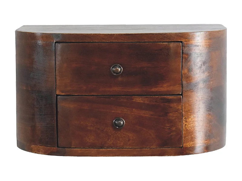 Artisan Furniture Lite drewno Wisząca Szafka Nocna Lunar z 2 Szufladami