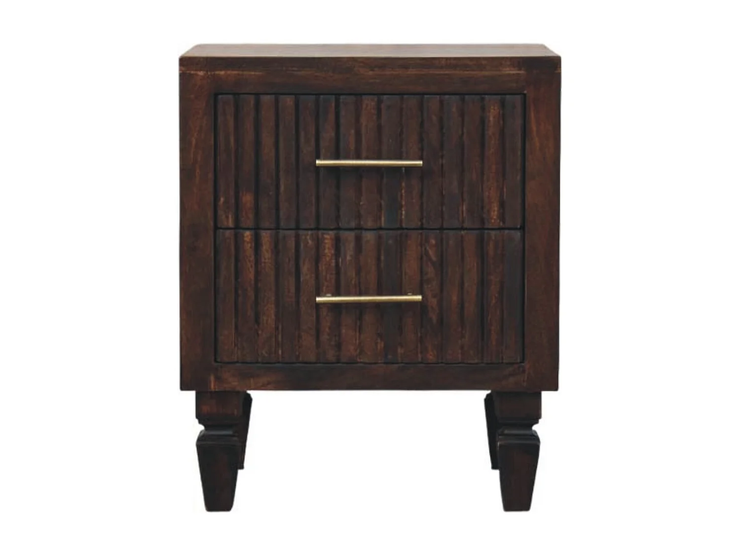 Table de chevet Belmont Artisan Furniture, 2 tiroirs, brun foncé