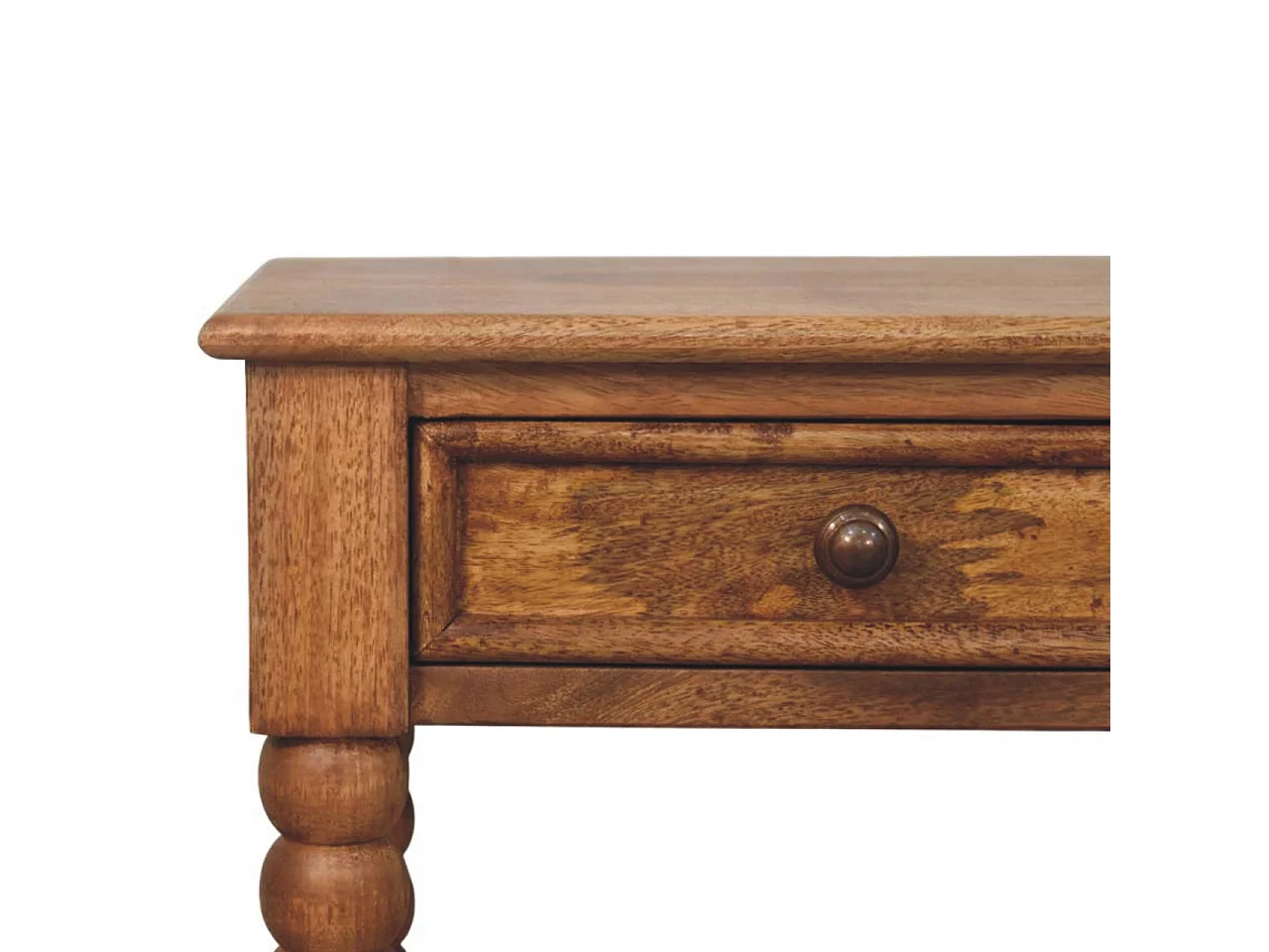 Artisan Furniture spindle bedside table, 1 drawer, 1 open shelf, brown