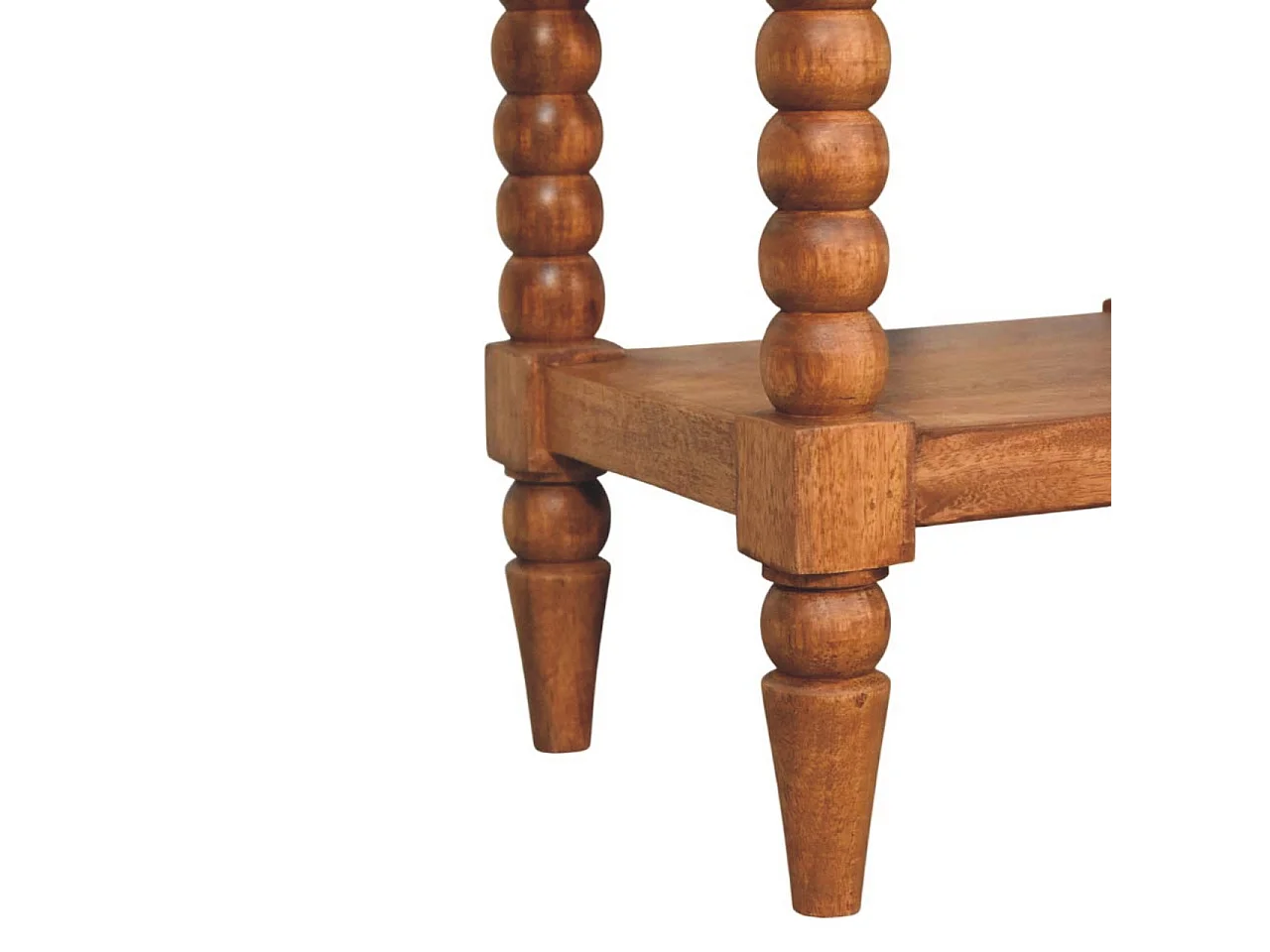 Artisan Furniture spindle bedside table, 1 drawer, 1 open shelf, brown