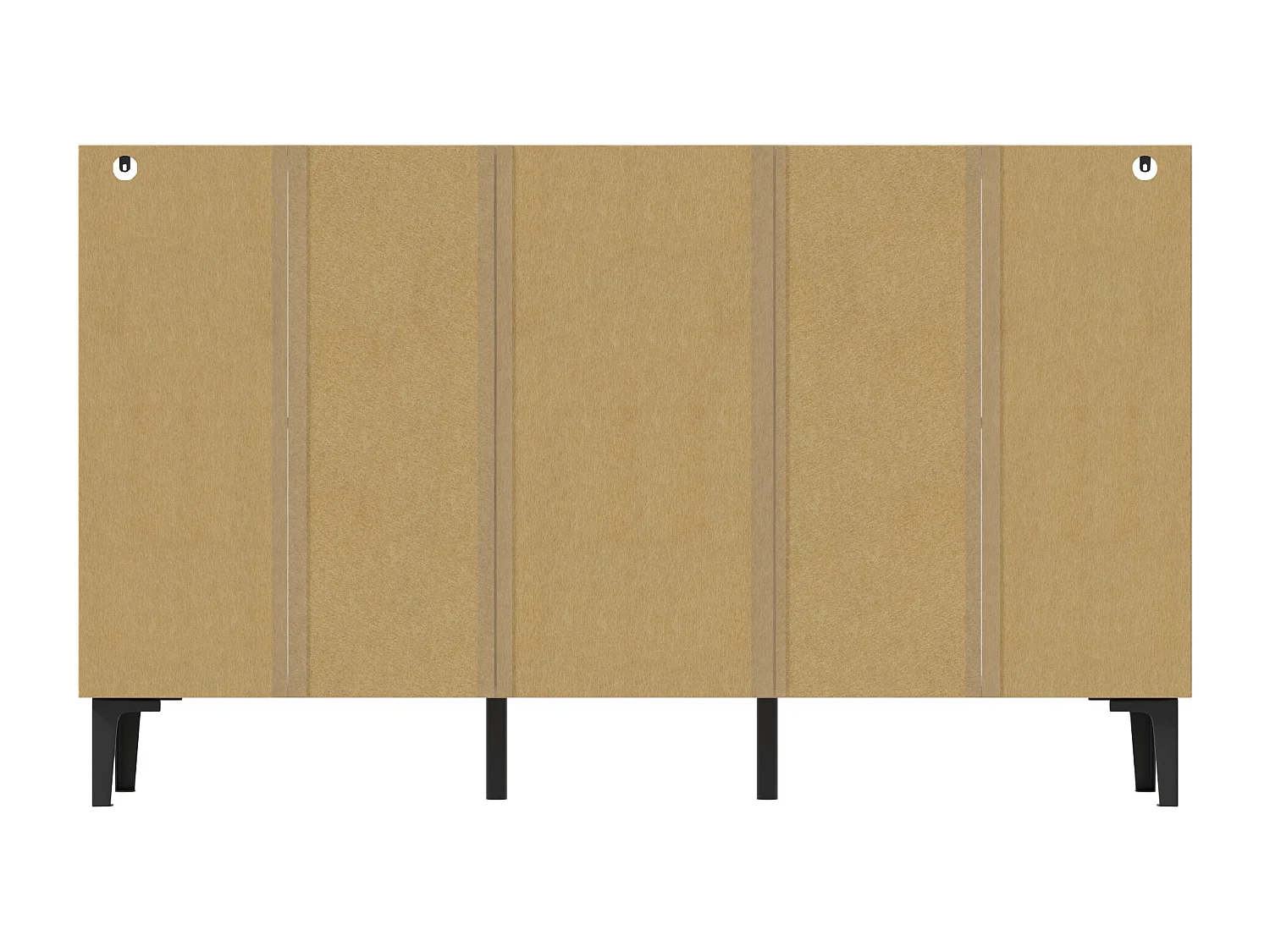 Buffet de rangement moderne en bois avec 4 portes et 4 tiroirs - 160 x 36 x 94 cm - aggloméré - naturel