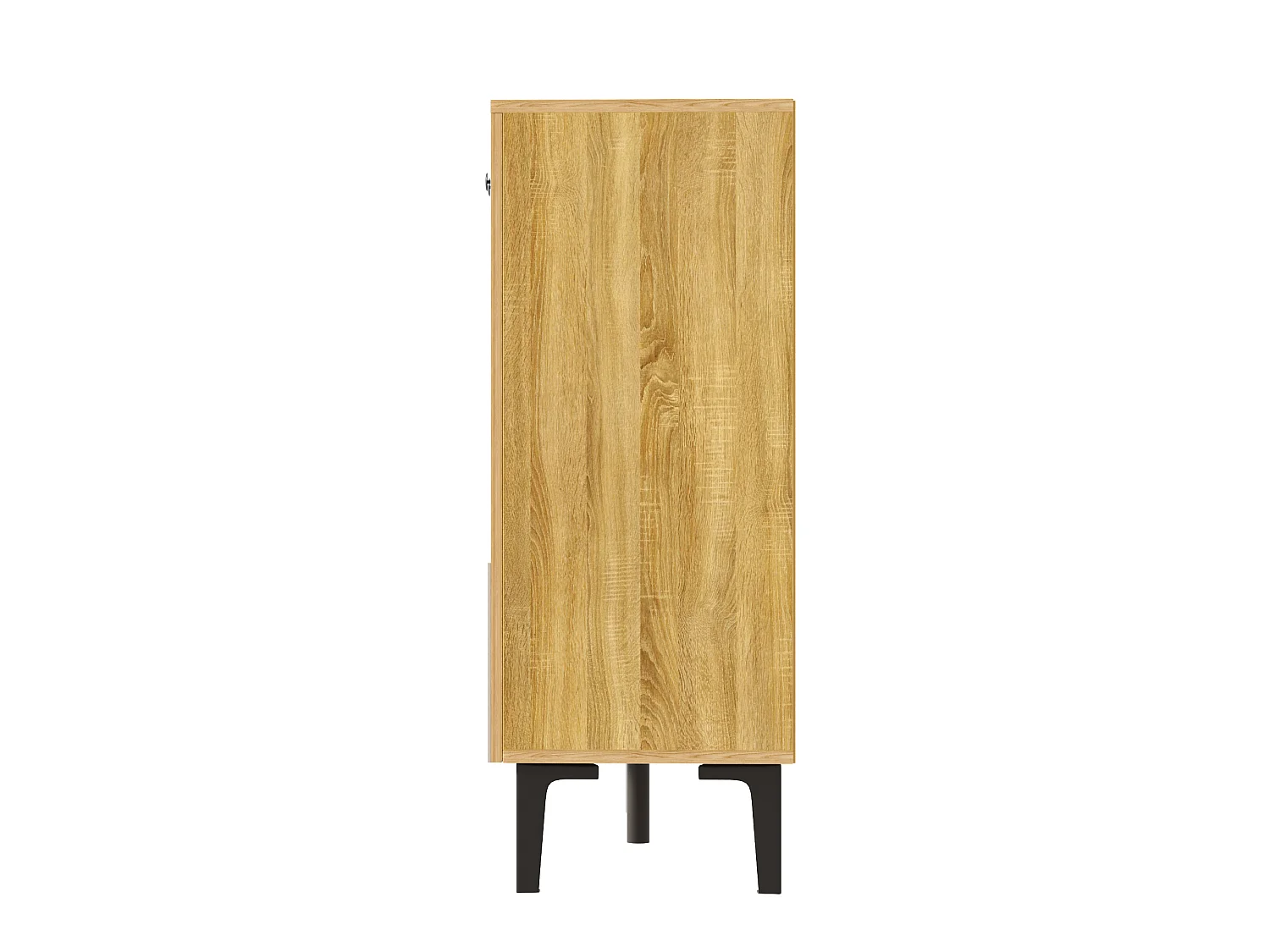 Buffet de rangement moderne en bois avec 4 portes et 4 tiroirs - 160 x 36 x 94 cm - aggloméré - naturel