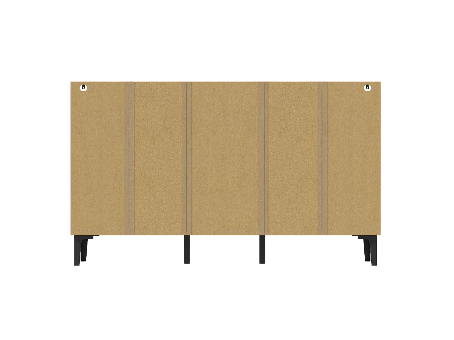 Buffet de rangement moderne en bois avec 4 portes et 4 tiroirs - 160 x 36 x 94 cm - aggloméré - naturel