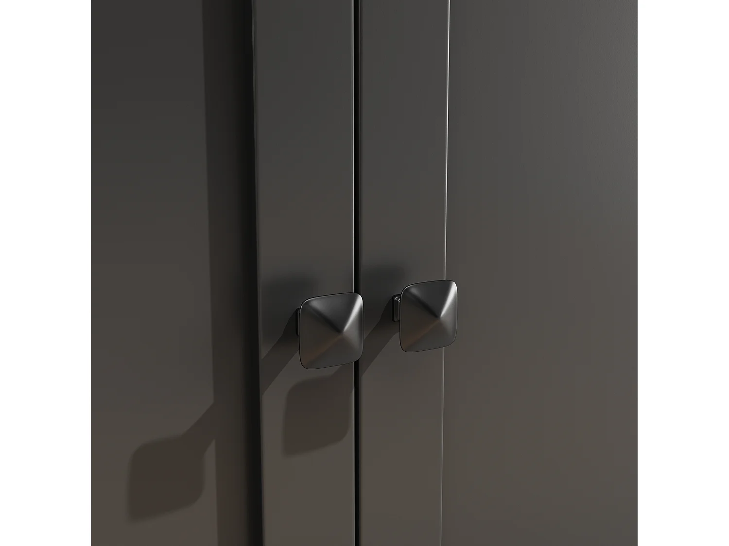 Høj køkkenskænk - 2 x 107 x 43 x 184 cm - med 2 låger + LED'er + åben hylde - MDF + metal - sort