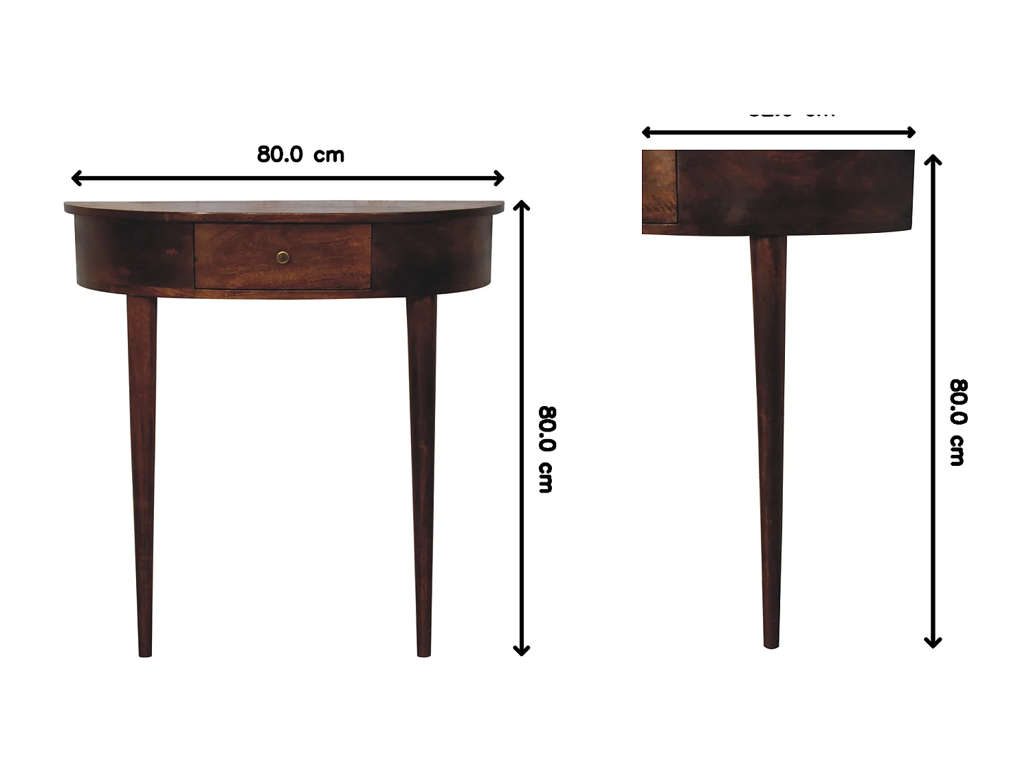 Artisan Furniture Bois massif Console Murale sans Dossier en Châtaignier