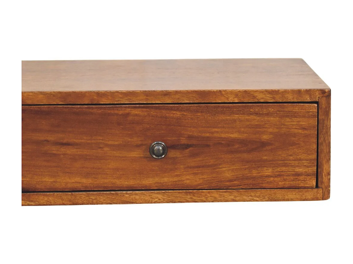 Artisan Furniture Bois massif Console Murale Lunar à 2 Tiroirs en Châtaignier