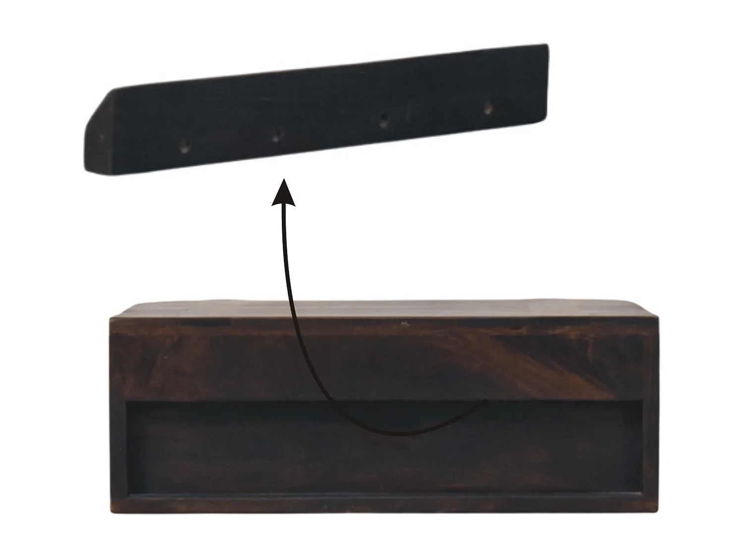 Table de chevet murale Havana Artisan Furniture, 1 tiroir, marron