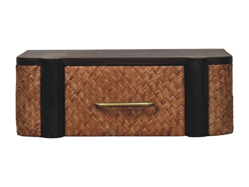 Artisan Furniture Legno massello Cassetto da parete in rattan Curve