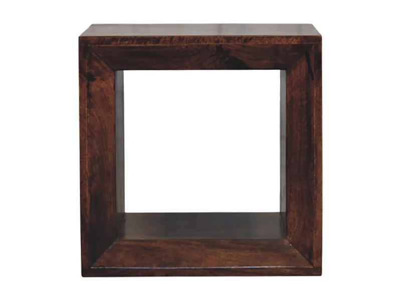 Artisan Furniture Bois massif Table d’Appoint Ouverte Solis en Noyer Californien, Fente ouverte, brun foncé