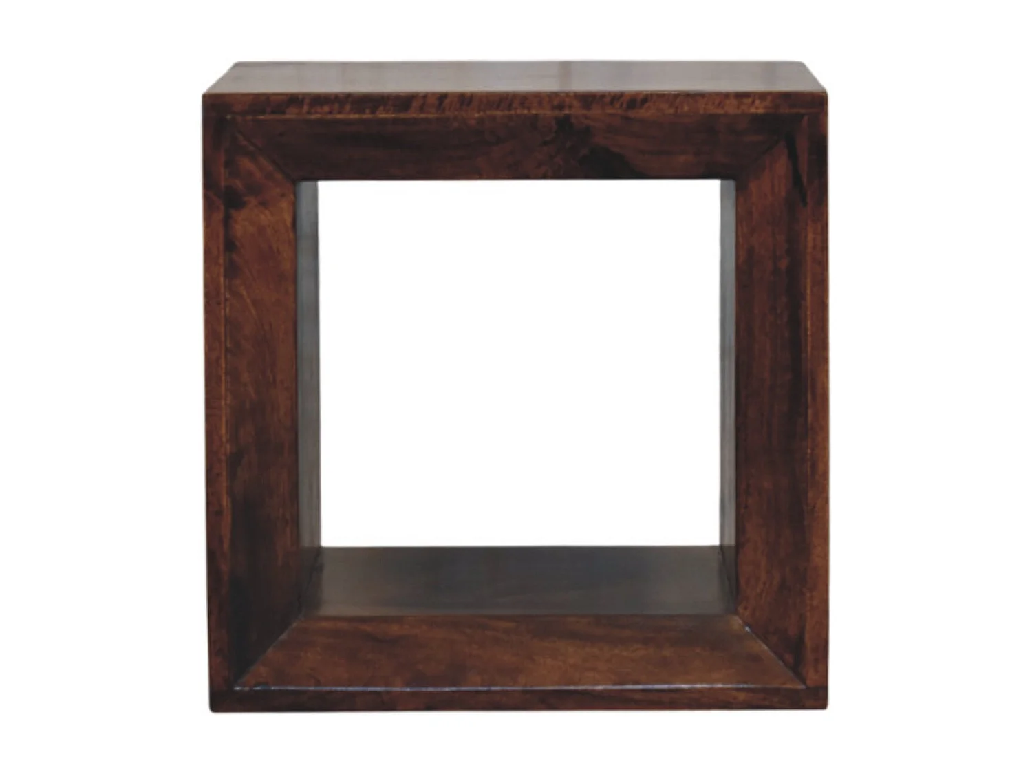 Artisan Furniture Bois massif Table d’Appoint Ouverte Solis en Noyer Californien, Fente ouverte, brun foncé