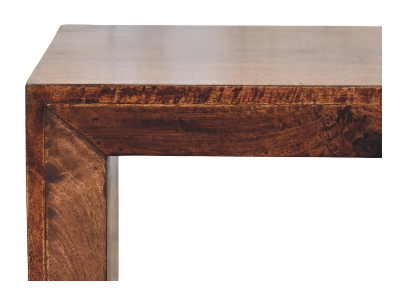 Artisan Furniture Bois massif Table d’Appoint Ouverte Solis en Noyer Californien, Fente ouverte, brun foncé