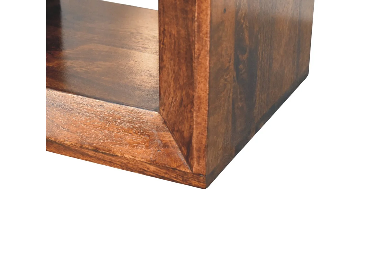 Artisan Furniture Bois massif Table d’Appoint Ouverte Solis en Noyer Californien, Fente ouverte, brun foncé