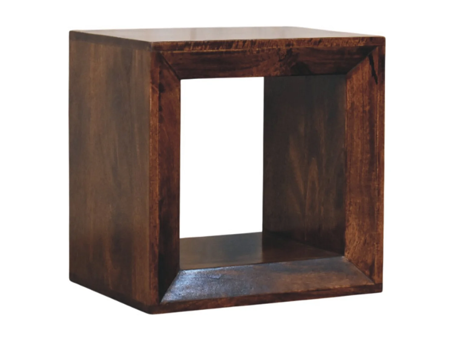 Table d'appoint Solis ouverte Artisan Furniture en noyer California, 1 compartiment ouvert, finition brun