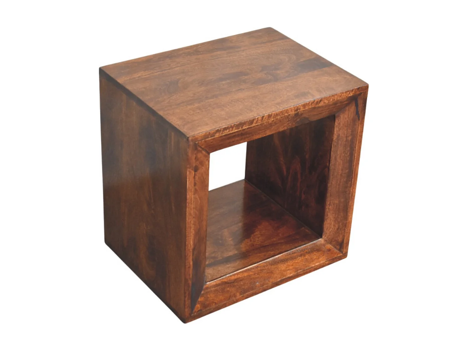 Table d'appoint Solis ouverte Artisan Furniture en noyer California, 1 compartiment ouvert, finition brun