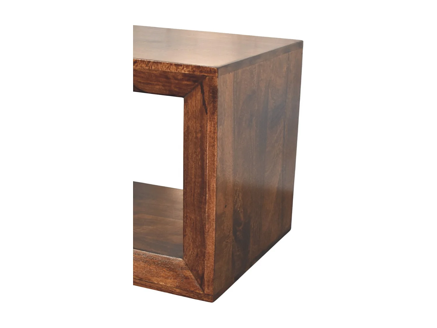 Table d'appoint Solis ouverte Artisan Furniture en noyer California, 1 compartiment ouvert, finition brun
