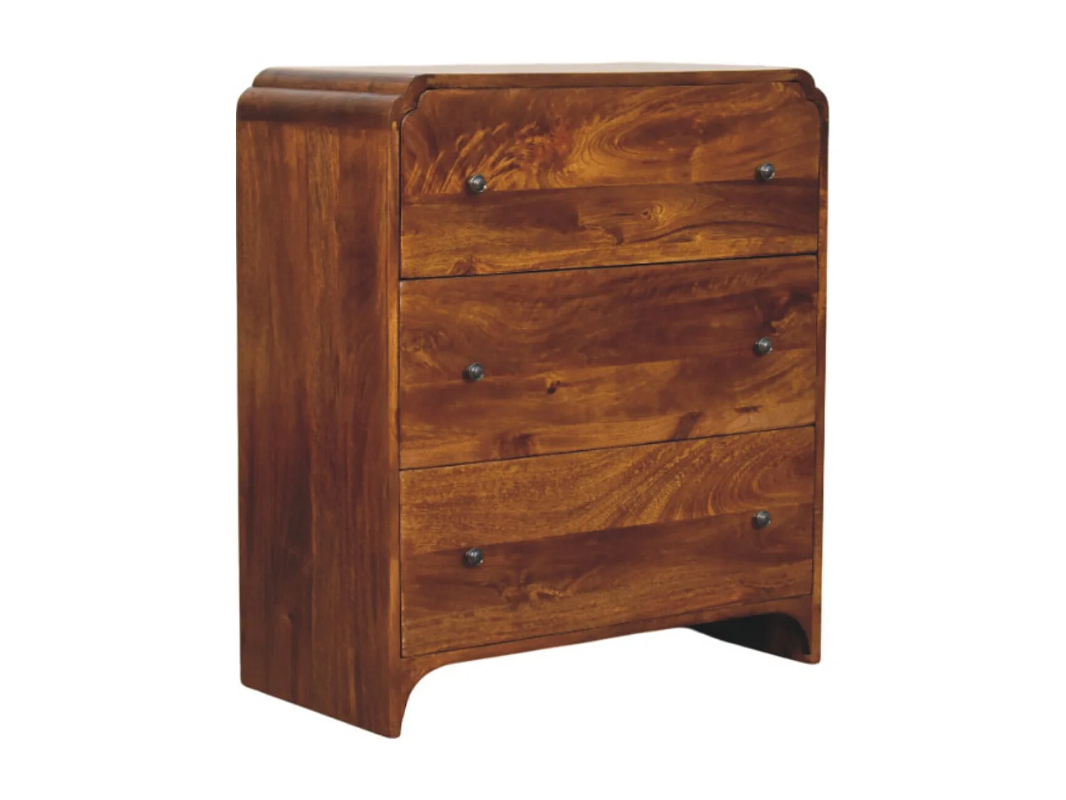 Artisan Furniture Bois massif Commode Newton en Châtaignier à 3 Tiroirs