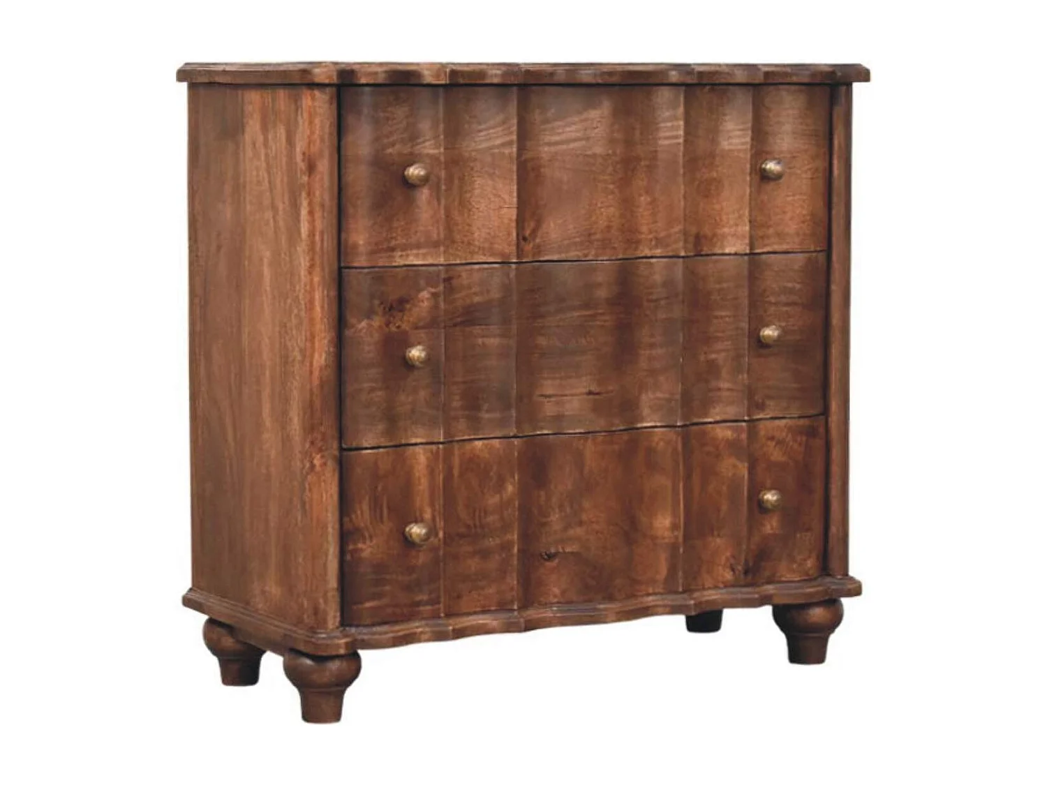 Artisan Furniture Bois massif Commode Camille, 3 tiroirs, Brun